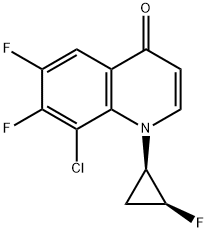 4(1H)-Quinolinone, 8-chloro-6,7-difluoro-1-[(1R,2S)-2-fluorocyclopropyl]- Structure