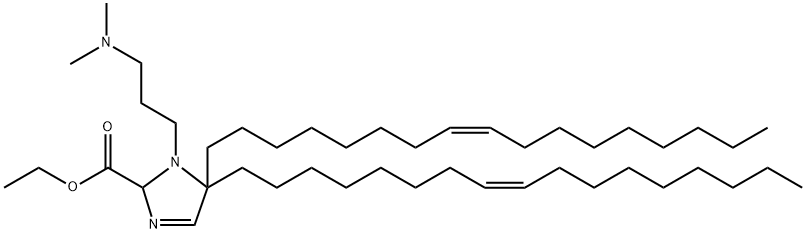 1H-Imidazole-2-carboxylic acid, 1-[3-(dimethylamino)propyl]-5,5-di-(8Z)-8-heptadecen-1-yl-2,5-dihydro-, ethyl ester Structure