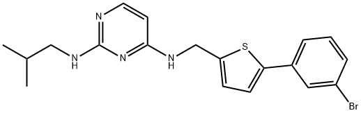 2,4-Pyrimidinediamine, N4-[[5-(3-bromophenyl)-2-thienyl]methyl]-N2-(2-methylpropyl)- Structure