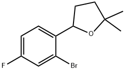 Furan, 5-(2-bromo-4-fluorophenyl)tetrahydro-2,2-dimethyl- Structure