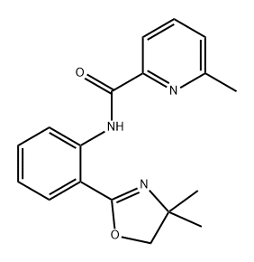 2-Pyridinecarboxamide, N-[2-(4,5-dihydro-4,4-dimethyl-2-oxazolyl)phenyl]-6-methyl- Structure