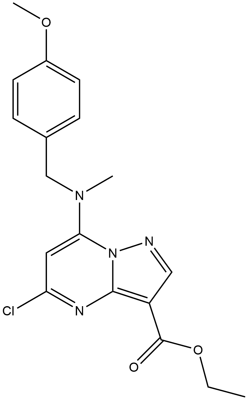 ethyl 5-chloro-7-((4-methoxybenzyl)(methyl)amino)pyrazolo[1,5-a]pyrimidine-3-carboxylate Structure