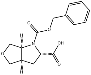 1H-Furo[3,4-b]pyrrole-1,2-dicarboxylic acid, hexahydro-, 1-(phenylmethyl) ester, (2S,3aR,6aS)- Structure