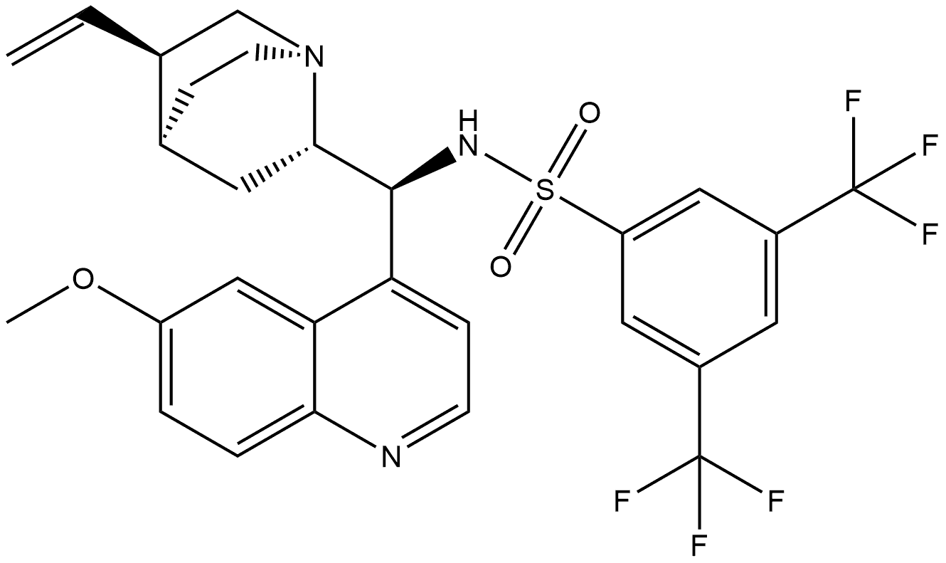 Benzenesulfonamide, N-[(8α,9S)-6'-methoxycinchonan-9-yl]-3,5-bis(trifluoromethyl)- Structure