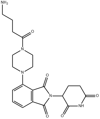 4-[4-(4-amino-1-oxobutyl)-1-piperazinyl]-2-(2,6-dioxo-3-piperidinyl)-1H-Isoindole-1,3(2H)-dione, 구조식 이미지