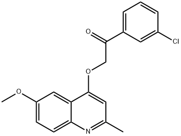 Ethanone, 1-(3-chlorophenyl)-2-[(6-methoxy-2-methyl-4-quinolinyl)oxy]- Structure