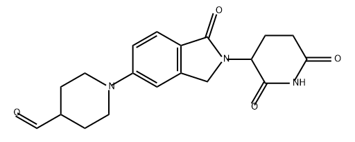 4-Piperidinecarboxaldehyde, 1-[2-(2,6-dioxo-3-piperidinyl)-2,3-dihydro-1-oxo-1H-isoindol-5-yl]- 구조식 이미지