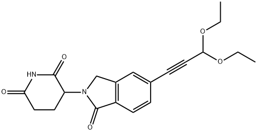 3-[5-(3,3-Diethoxy-1-propyn-1-yl)-1,3-dihydro-1-oxo-2H-isoindol-2-yl]-2,6-piperidinedione 구조식 이미지