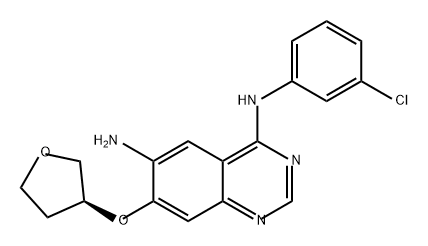 4,6-Quinazolinediamine, N4-(3-chlorophenyl)-7-[[(3S)-tetrahydro-3-furanyl]oxy]- Structure