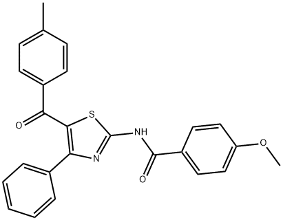 Benzamide, 4-methoxy-N-[5-(4-methylbenzoyl)-4-phenyl-2-thiazolyl]- Structure