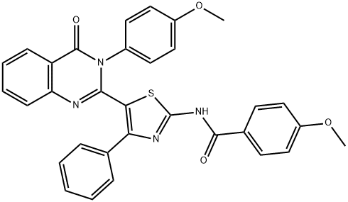 Benzamide, N-[5-[3,4-dihydro-3-(4-methoxyphenyl)-4-oxo-2-quinazolinyl]-4-phenyl-2-thiazolyl]-4-methoxy- Structure