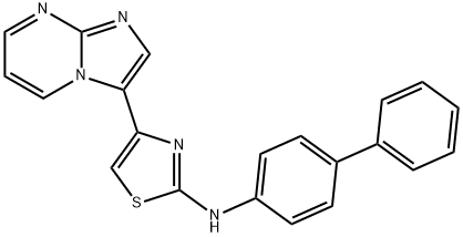 2-Thiazolamine, N-[1,1'-biphenyl]-4-yl-4-imidazo[1,2-a]pyrimidin-3-yl- Structure