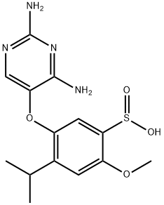 Benzenesulfinic acid, 5-[(2,4-diamino-5-pyrimidinyl)oxy]-2-methoxy-4-(1-methylethyl)- Structure