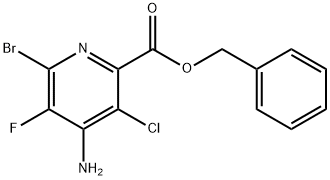 2-Pyridinecarboxylic acid, 4-amino-6-bromo-3-chloro-5-fluoro-, phenylmethyl ester Structure