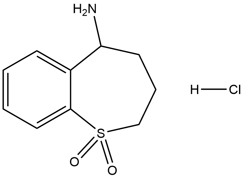 1-Benzothiepin-5-amine, 2,3,4,5-tetrahydro-, 1,1-dioxide, hydrochloride (1:1) Structure