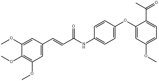 2-Propenamide, N-[4-(2-acetyl-5-methoxyphenoxy)phenyl]-3-(3,4,5-trimethoxyphenyl)-, (2E)- Structure