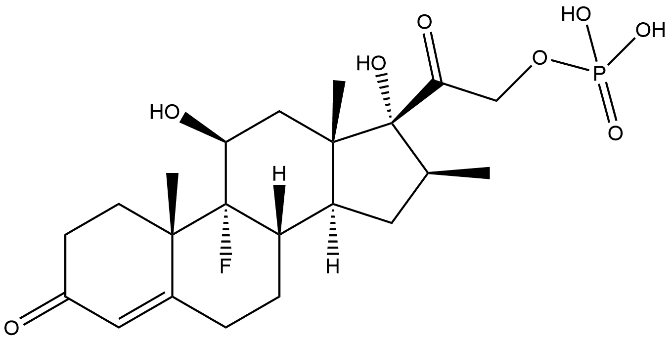 Pregn-4-ene-3,20-dione, 9-fluoro-11β,17,21-trihydroxy-16β-methyl-, 21-(dihydrogen phosphate) (7CI,8CI) Structure