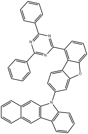 5H-Benzo[b]carbazole, 5-[9-(4,6-diphenyl-1,3,5-triazin-2-yl)-3-dibenzofuranyl]- Structure