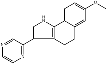 8-methoxy-3-(pyrazin-2-yl)-1,4,5,6-tetrahydrobenzo[6,7]cyclohepta[1,2-b]pyrrole Structure