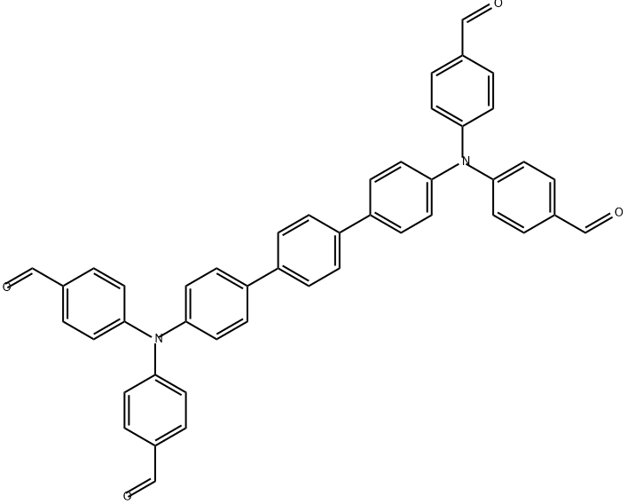 Benzaldehyde, 4,4',4'',4'''-([1,1':4',1''-terphenyl]-4,4''-diyldinitrilo)tetrakis- Structure