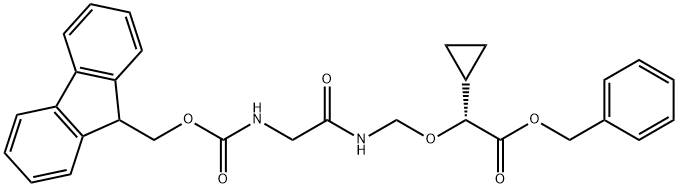 3,10-Dioxa-5,8-diazaundecanoic acid, 2-cyclopropyl-11-(9H-fluoren-9-yl)-6,9-dioxo-, phenylmethyl ester, (2R)- Structure