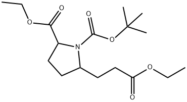 5-(2-Ethoxycarbonyl-ethyl)-pyrrolidine-1,2-dicarboxylic acid 1-tert-butyl ester 2-ethyl ester 구조식 이미지