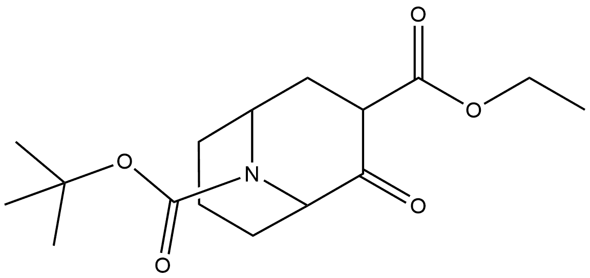 9-(Tert-butyl) 3-ethyl 2-oxo-9-azabicyclo[3.3.1]nonane-3,9-dicarboxylate Structure