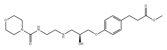 Benzenepropanoic acid, 4-[(2S)-2-hydroxy-3-[[2-[(4-morpholinylcarbonyl)amino]ethyl]amino]propoxy]-, methyl ester Structure
