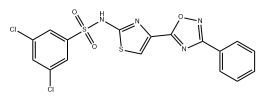 Benzenesulfonamide, 3,5-dichloro-N-[4-(3-phenyl-1,2,4-oxadiazol-5-yl)-2-thiazolyl]- Structure