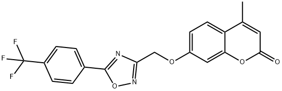 2H-1-Benzopyran-2-one, 4-methyl-7-[[5-[4-(trifluoromethyl)phenyl]-1,2,4-oxadiazol-3-yl]methoxy]- Structure