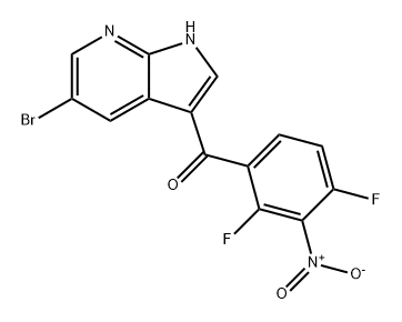 (5-bromo-1H-pyrrolo[2,3-b]pyridin-3-yl)(2,4-difluoro-3-nitrophenyl)methanone Structure