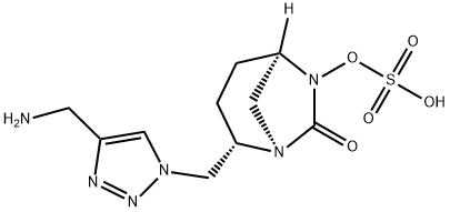 Sulfuric acid, mono[(1R,2S,5R)-2-[[4-(aminomethyl)-1H-1,2,3-triazol-1-yl]methyl]-7-oxo-1,6-diazabicyclo[3.2.1]oct-6-yl] ester Structure