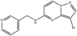 Pyrazolo[1,5-a]pyrimidin-5-amine, 3-bromo-N-(3-pyridinylmethyl)- Structure