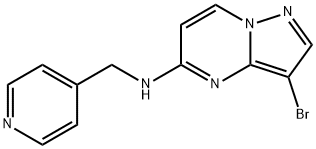 Pyrazolo[1,5-a]pyrimidin-5-amine, 3-bromo-N-(4-pyridinylmethyl)- Structure