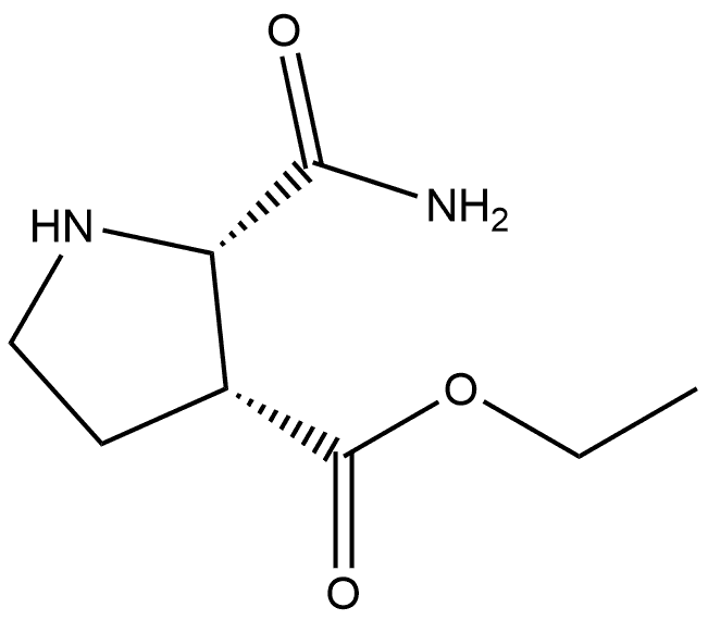 ethyl (2S,3R)-2-carbamoylpyrrolidine-3-carboxylate Structure