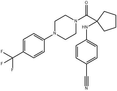 4-[[1-[[4-[4-(Trifluoromethyl)phenyl]-1-piperazinyl]carbonyl]cyclopentyl]amino]benzonitrile Structure