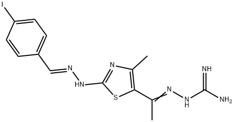 Hydrazinecarboximidamide, 2-[1-[2-[(2E)-2-[(4-iodophenyl)methylene]hydrazinyl]-4-methyl-5-thiazolyl]ethylidene]- Structure