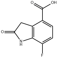 1H-Indole-4-carboxylic acid, 7-fluoro-2,3-dihydro-2-oxo- Structure