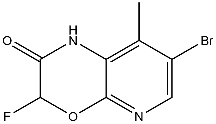 7-bromo-3-fluoro-8-methyl-1H-pyrido[2,3-b][1,4]oxazin-2-one 구조식 이미지