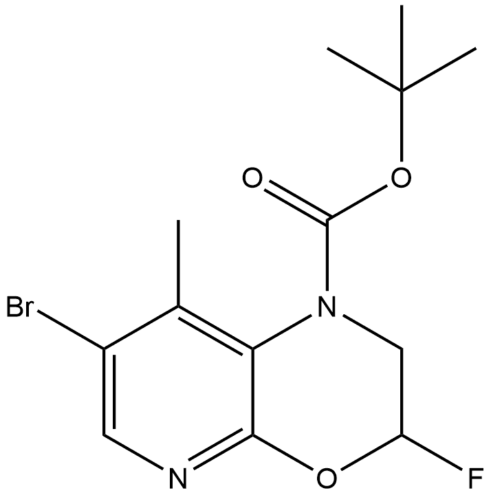 tert-butyl 7-bromo-3-fluoro-8-methyl-2,3-dihydropyrido[2,3-b][1,4]oxazine-1-carboxylate Structure