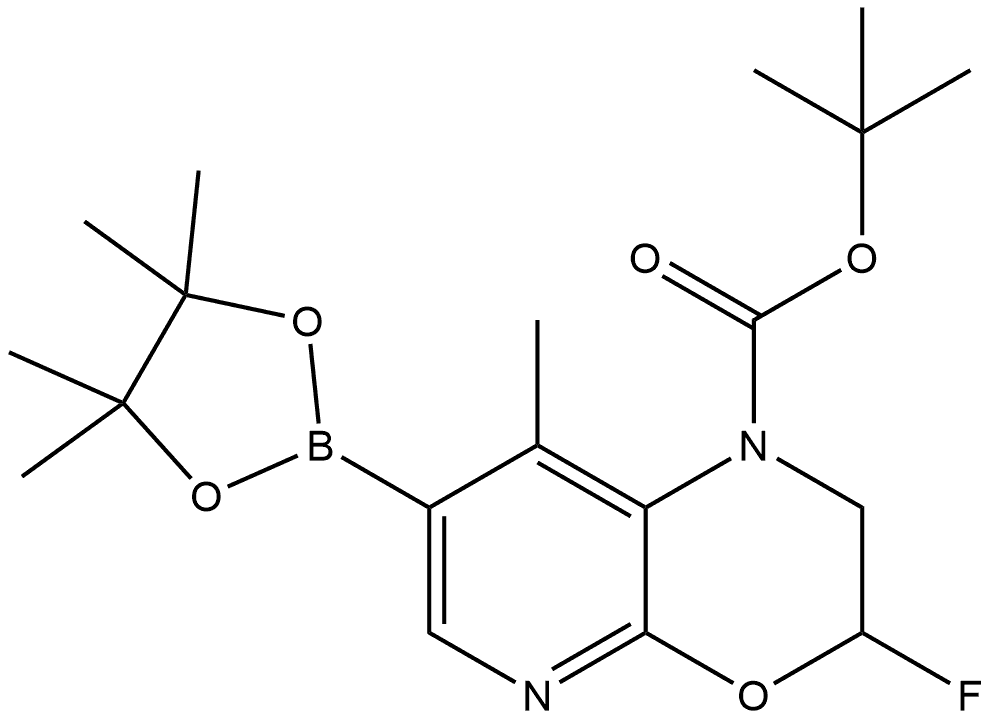 tert-butyl 3-fluoro-8-methyl-7-(4,4,5,5-tetramethyl-1,3,2-dioxaborolan-2-yl)-2,3-dihydropyrido[2,3-b][1,4]oxazine-1-carboxylate Structure