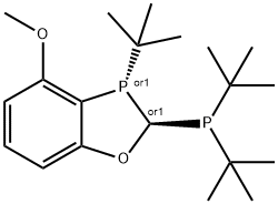 1,3-Benzoxaphosphole, 2-[bis(1,1-dimethylethyl)phosphino]-3-(1,1-dimethylethyl)-2,3-dihydro-4-methoxy-, (2R,3S)-rel- Structure