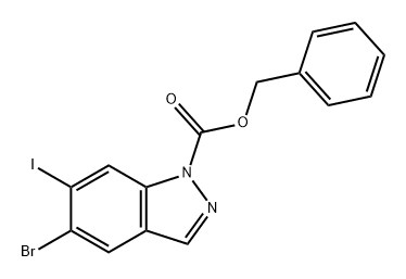 1H-Indazole-1-carboxylic acid, 5-bromo-6-iodo-, phenylmethyl ester 구조식 이미지