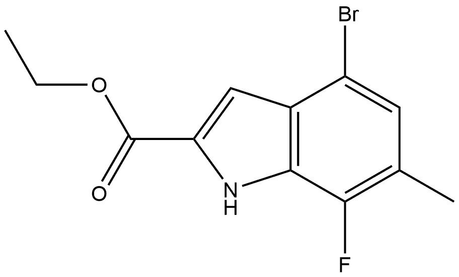 Ethyl 4-Bromo-7-fluoro-6-methylindole-2-carboxylate Structure