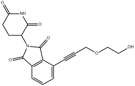 1H-Isoindole-1,3(2H)-dione, 2-(2,6-dioxo-3-piperidinyl)-4-[3-(2-hydroxyethoxy)-1-propyn-1-yl]- Structure