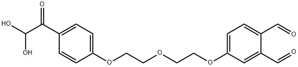 4-(2-(2-(4-(2,2-Dihydroxyacetyl)phenoxy)ethoxy)ethoxy)phthalaldehyde Structure