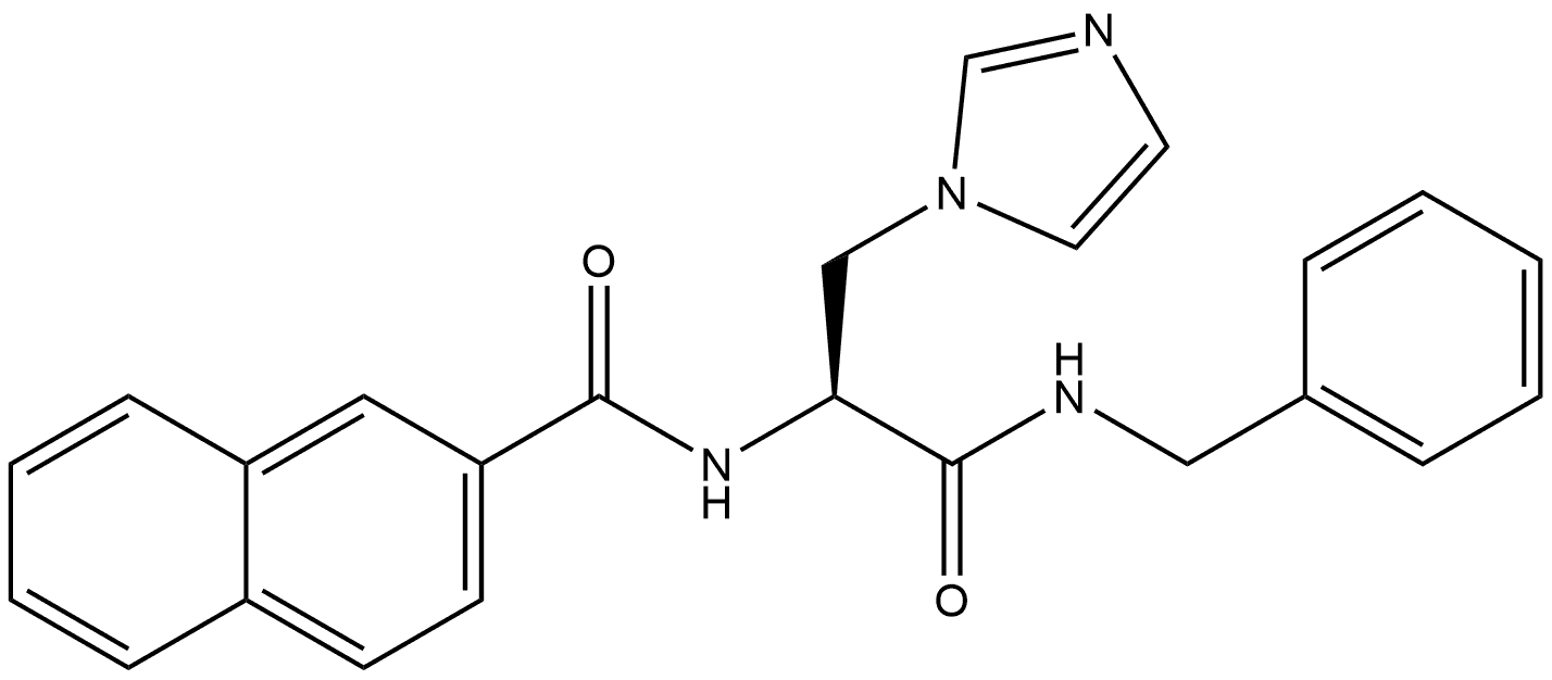 1H-Imidazole-1-propanamide, α-[(2-naphthalenylcarbonyl)amino]-N-(phenylmethyl)-, (αS)- Structure