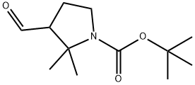 3-Formyl-2,2-dimethyl-pyrrolidine-1-carboxylic acid tert-butyl ester Structure