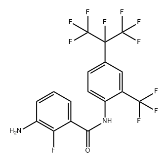 Benzamide, 3-amino-2-fluoro-N-[4-[1,2,2,2-tetrafluoro-1-(trifluoromethyl)ethyl]-2-(trifluoromethyl)phenyl]- Structure