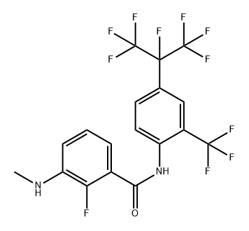 Benzamide, 2-fluoro-3-(methylamino)-N-[4-[1,2,2,2-tetrafluoro-1-(trifluoromethyl)ethyl]-2-(trifluoromethyl)phenyl]- 구조식 이미지